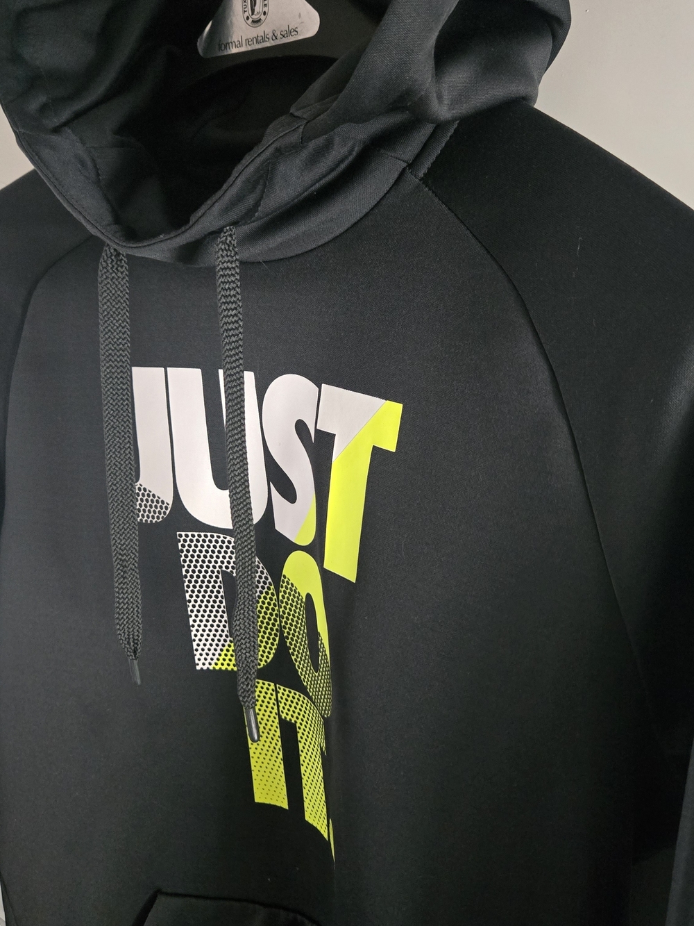 Nike Just Do It Hoodie Mens Large Black Galaxy Graphic Pullover Sweatshirt Retro - Picture 6 of 11